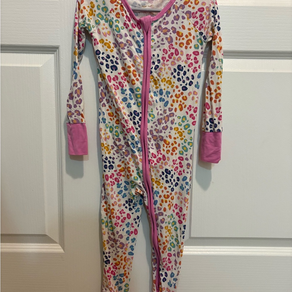 Little Sleepies Rainbow Pink Leopard Kids Pajamas